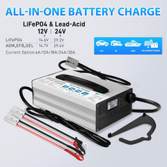 12V/24V LiFePO4 & AGM All in One Battery Charger