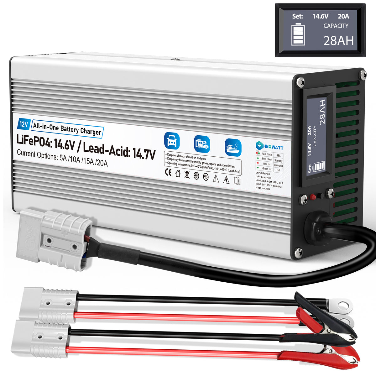 12V LiFePO4 & AGM All in One Charger