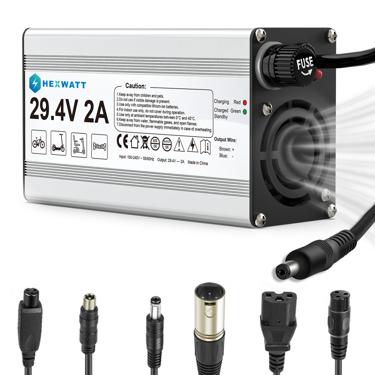 29.4V 2A Charger for 24V Lithium-ion Battery